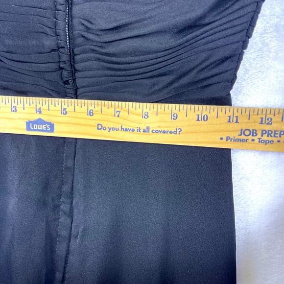 VTG 1950's Maggi Stover Black Ruched Dolman Sleeve Midi Dress Women Size Petite - Picture 5 of 8